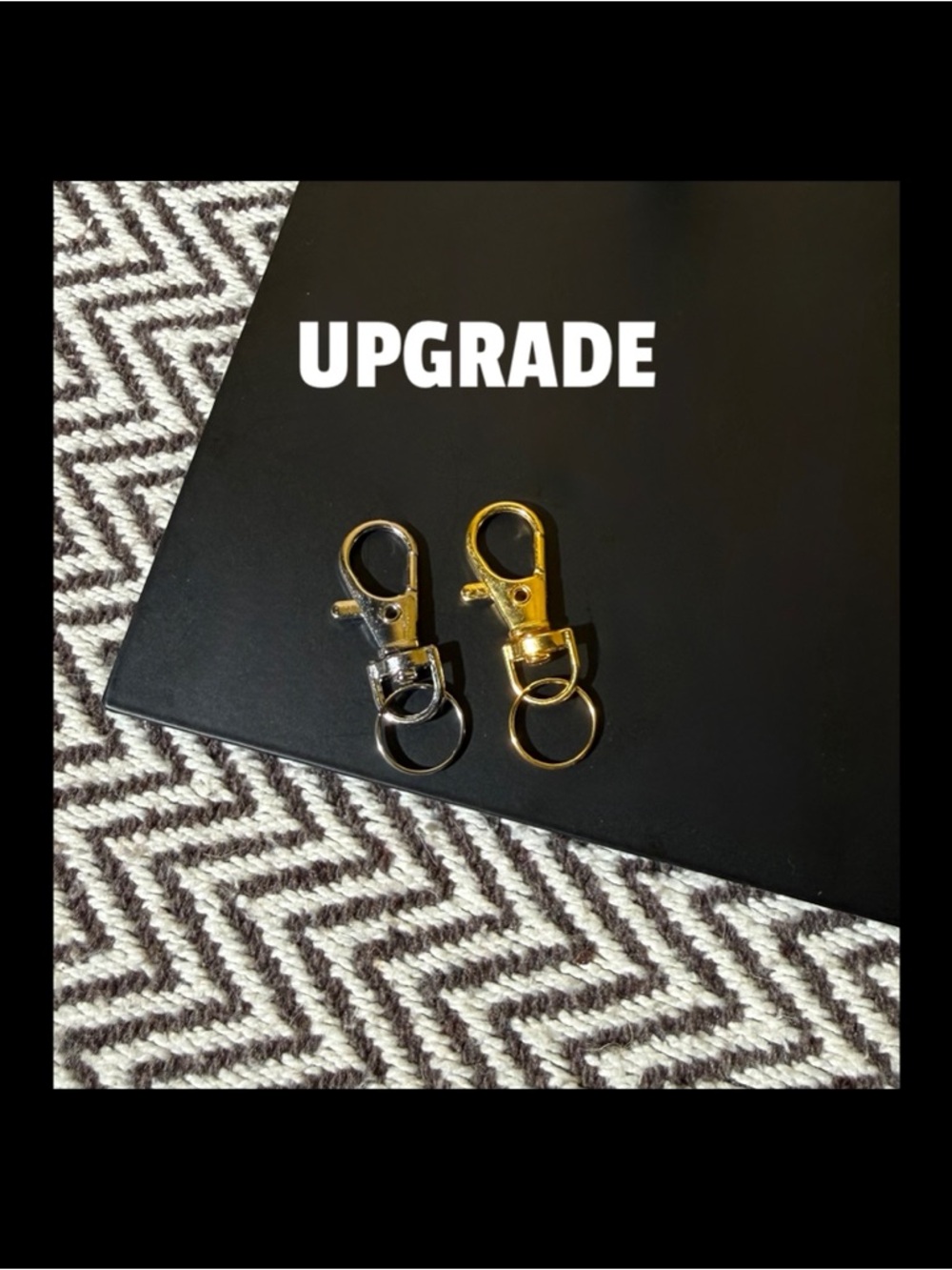 UPGRADE: Gold or Silver Metal Lobster Keychain Clip